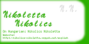 nikoletta nikolics business card